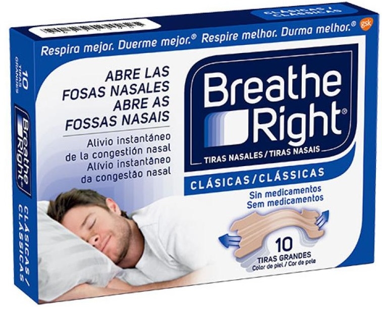 Breathe Right Clásicas tiras nasales pequeñas/medianas 30 uds