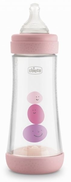 Chicco Biberón Perfect 5 efecto anticólico silicona 0m+ rosa 150 ml.