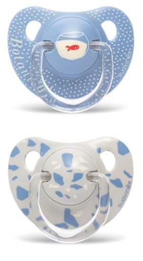 Suavinex - Pack Chupete 4/18 meses + Broche ovalado. Chupete con tetina  fisiológica de silicona. color Pavo Real Azul